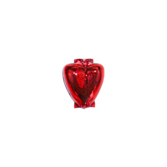 7 Red Heart Blown Glass Beads .625" ~ Czech Republic