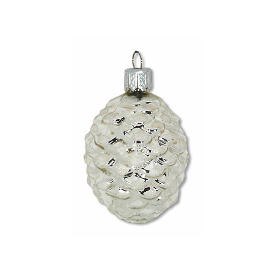 Silver Blown Glass Pine Cone