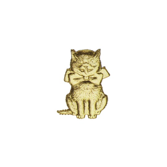 Gold Dresden Foil Kitty Cats ~ 12
