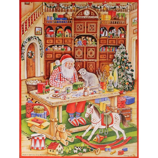 Santa's Workshop Vintage Style Advent Calendar