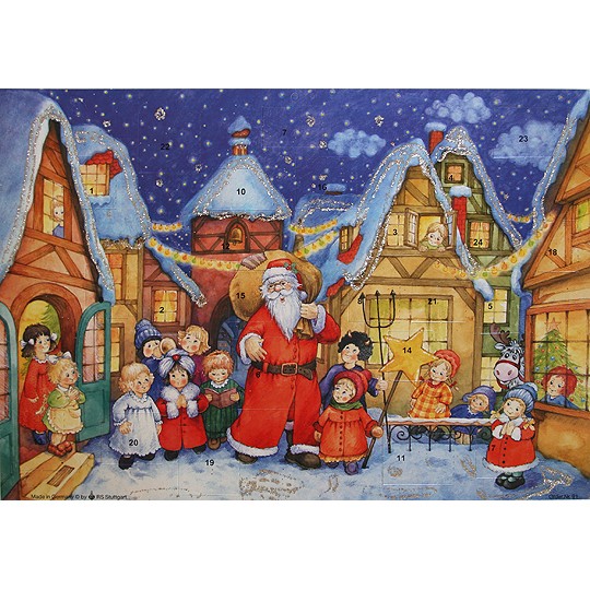 Santa with Children Vintage Style Advent Calendar