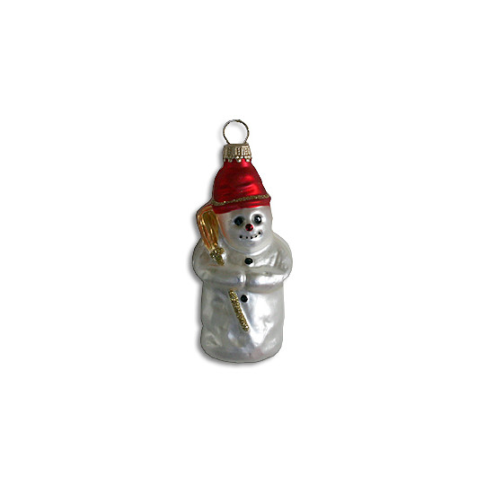 Red Cap Blown Glass Snowman ~ Germany ~ 3-1/2" tall