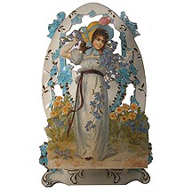 Pop Out Victorian Easter Maiden Card