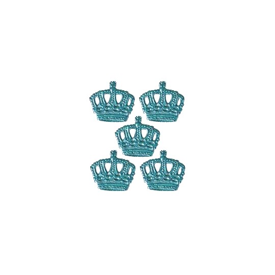 Light Blue Dresden Paper Miniature Crowns ~ 12