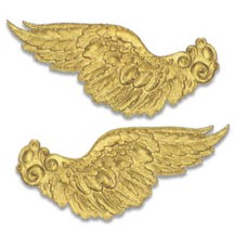 Extra Large Gold Dresden Foil Wings ~ 2 pair
