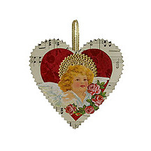 Beautiful Paper Angel Valentine Ornament