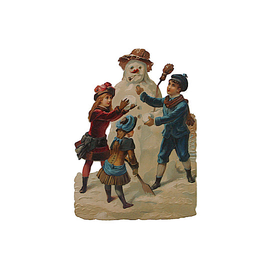 Large Children & Snowman Scrap ~ Germany
