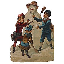 Large Children & Snowman Scrap ~ Germany