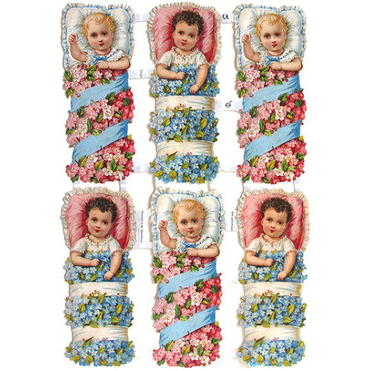 Victorian Flower Babies Scraps ~ Germany