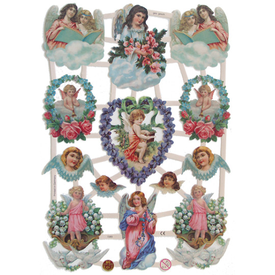 Pretty Angels & Flowers Scraps ~ Germany