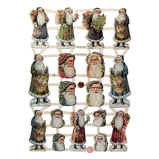 Old Time Santa Faces Scraps ~ Germany