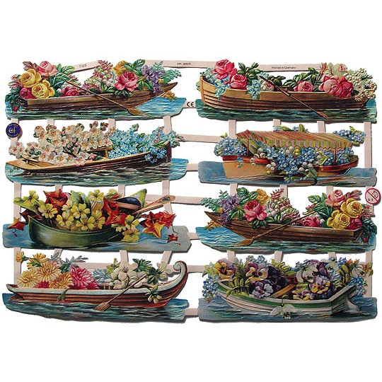 Floral Boats Scraps ~ Germany