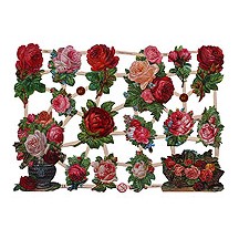 Red & Pink Roses Floral Scraps ~ Germany