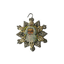 Classic St. Nick Santa Snowflake ~ Green