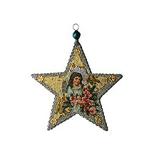 Fancy Silver Glass Glitter Angel Star