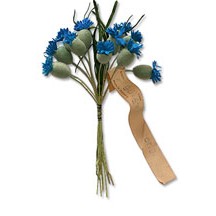 12 Vintage Blue Cornflower Buds ~ 3/4"