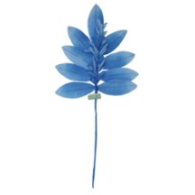 Sprig of Light Blue Ombre Silk Leaves with Tassels ~ Vintage Japan