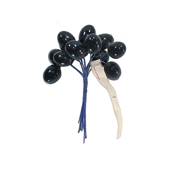 12 Vintage Composition Navy Olives ~ 1"
