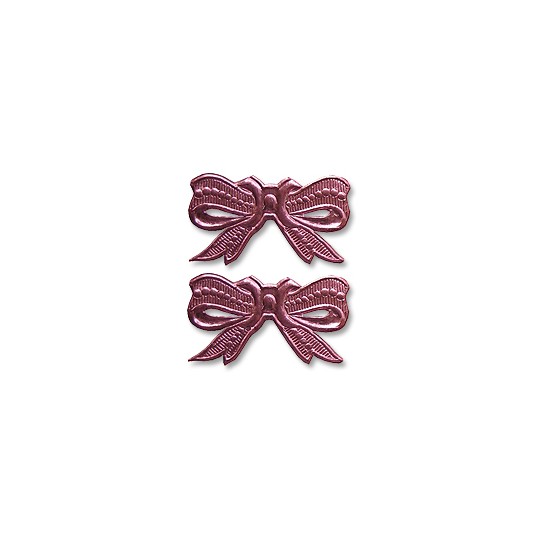 Pink Dresden Foil Medium Bows ~ 10