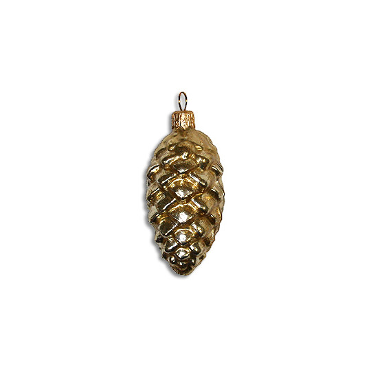 Yellow Gold Blown Glass Pine Cone ~ Poland
