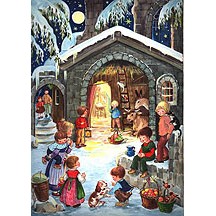 Nativity with Children Vintage Style Advent Calendar