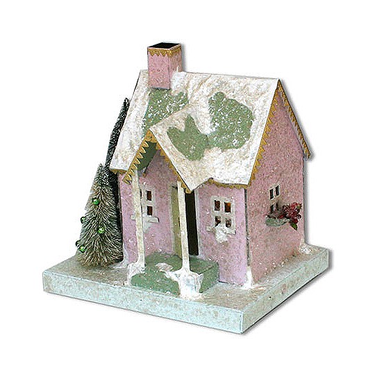 Snowy Putz Village Cottage ~ Pink