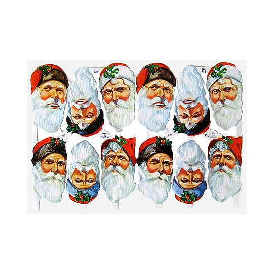 Large Santa Face Scraps ~ England