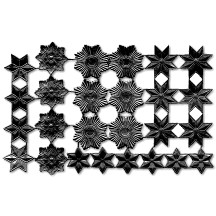Black Dresden Foil Stars & Halos ~ 26 Assorted