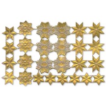 Gold Dresden Foil Stars & Halos ~ 26 Assorted