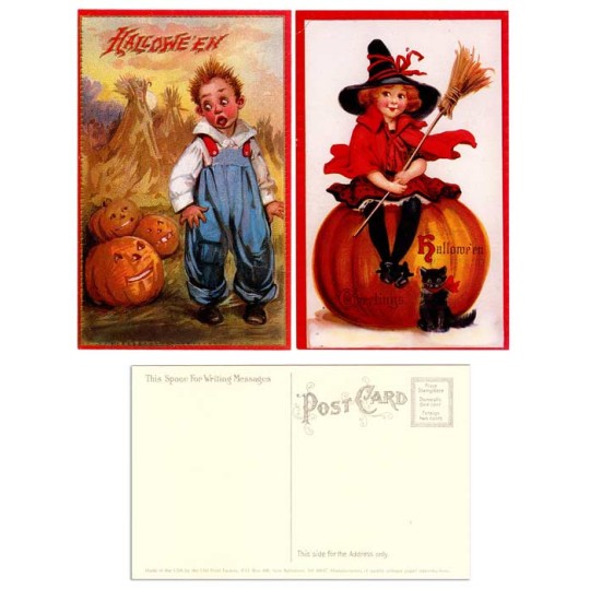 2 Vintage Style Halloween Post Cards