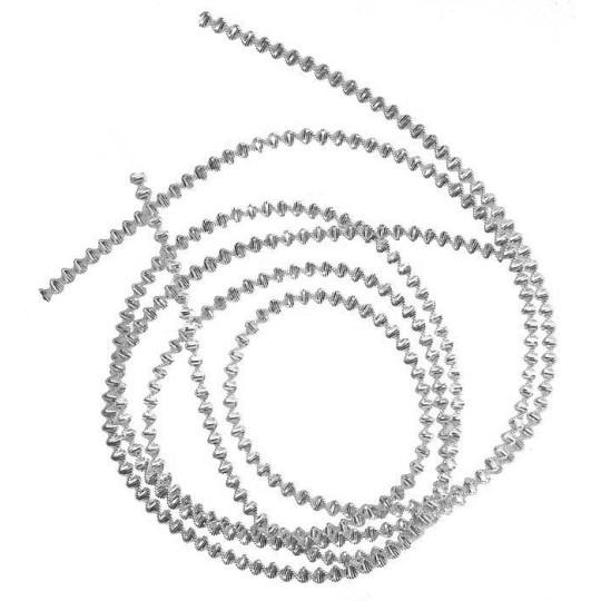 Authentic German Bouillion Zig Zag Crinkle Wire ~ 3 mm Silver 
