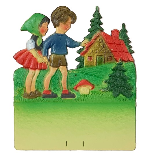 Hansel and Gretel Pressed Paper Cut Out ~ Germany ~ 7-1/4" tall