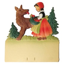 Little Red Riding Hood and Wolf Pressed Paper Cut Out ~ Germany ~ 7-3/8" tall
