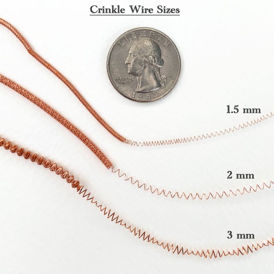 Fine Authentic German Bouillion Crinkle Wire ~ 1.5 mm Copper 