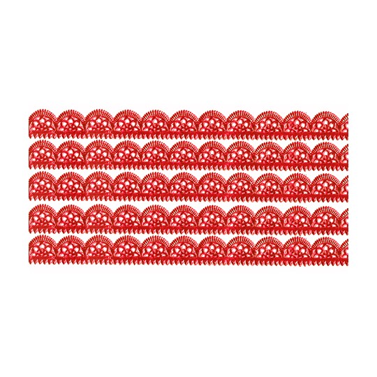 Red Dresden Scalloped Trim ~ 1/2" wide
