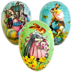 Papier Mache Eggs with Vintage + Victorian Images 