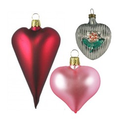 Blown Glass Hearts and Sweet Ornaments