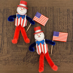 Patriotic Chenille Uncle Sam Figures 