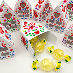 Folkloric Valentine House Boxes ~ A Painting Tutorial plus Free Template