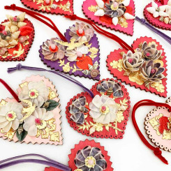 How to Make Sailor's Valentine Heart Ornaments