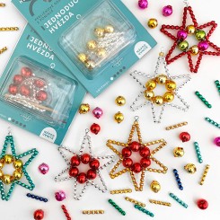 Basic Star Glass Bead Ornament ~ Craft Project Kit Assembly Tutorial + Custom Color Variations