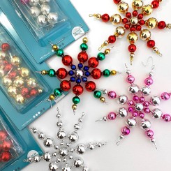 Simple Snowflake Glass Bead Ornament ~ Craft Project Kit Assembly Tutorial + Custom Color Variations