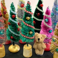 How To Make Bottle Brush Trees ~ Chenille Bump Tiny Christmas Tree Craft Project Tutorial