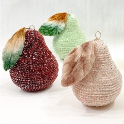 Spun Cotton + Chenille Tinsel Pear Ornaments Craft Project Tutorial (Level: Advanced)