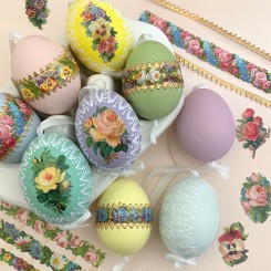 Real Eggs + Die Cut Scraps Easter Egg Ornaments Craft Tutorial