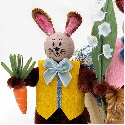 Cheerful Easter Bunny Craft Project with Chenille Bumps + Spun Cotton 