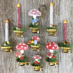 Spun Cotton Crafts ~ Clipping Candles and Mushrooms