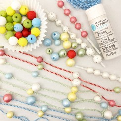 Chenille Tinsel + Spun Cotton Bead Garland Christmas Craft Project