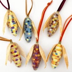 Spun Cotton Indian Corn Ornaments ~ An Autumn Craft Tutorial