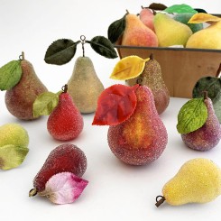 Spun Cotton Pear Ornaments ~ How to Create Jeweled Fruits ~ An Embellishment Tutorial